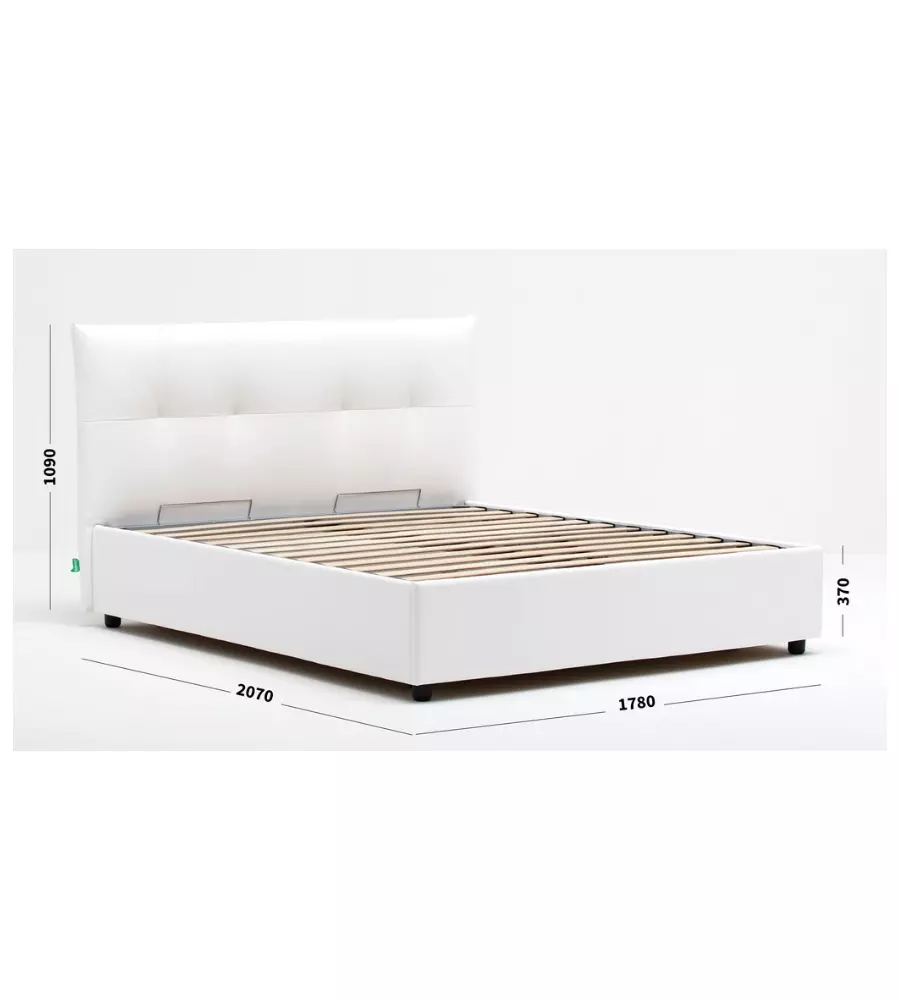 LETTO MATRIMONIALE CONTENITORE "EASY" BIANCO 160X190 CM